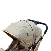 عربة أطفال قابلة للطي قماش بهيكل معدني كافيه
