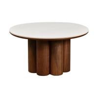 طاولة خدمة مفردة مودرن سطح رخام بقاعدة خشبية