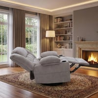 كرسي السعادة استرخاء فخم هزاز دوار قماشي مودرن رما...