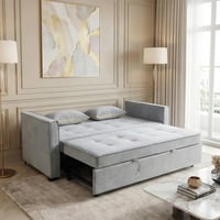 كنبة فاخرة قابلة للتعديل الي سرير مودرن رمادي