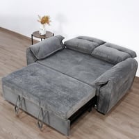 كنبة قابلة للتعديل إلى سرير -رمادي