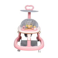 عربة أطفال عصرية بتصميم آمن وردي