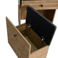 طاولة زينة مودرن خشبية مع مرآة ومقعد متحرك