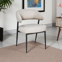 كرسي مفرد مودرن جلد بأرجل معدنية رمادي