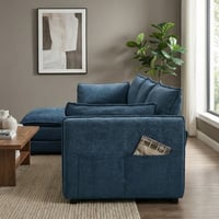 كنبة زاوية مودرن قماش عملية أزرق