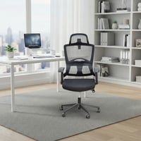 كرسي مكتب مودرن دوار قابل للتعديل أسود