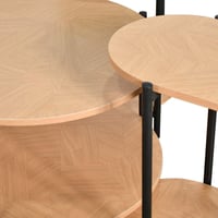 طقم طاولات خدمة 7 قطع 2 دور خشبي