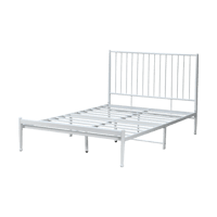 هيكل سرير معدني أبيض 200×140 سم