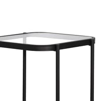 طاولة خدمة 2 دور سطح زجاجي بني