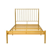 هيكل سرير معدني ذهبي 200×120 سم