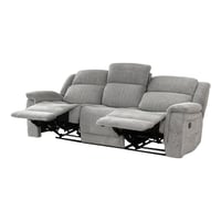 كنبة استرخاء قماش 3 مقاعد قابلة للإمالة رمادي