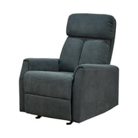 كرسي استرخاء هزاز فخم قماشي بهيكل معدني رمادي غامق