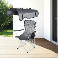 كرسي رحلات مع مظلة من القماش والمعدن