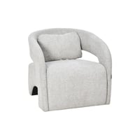 كرسي مفرد فاخر من القماش رمادي