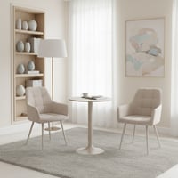 طقم طاولة دائرية مع كرسيين – تصميم عصري