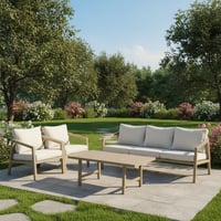 جلسة خارجية معدنية مودرن 5 مقعد وطاولة كافيه