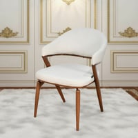 كرسي مفرد مودرن جلد بأرجل معدنية رمادي فاتح