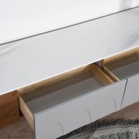 وحدة تلفزيون رمادي × بني 200 سم