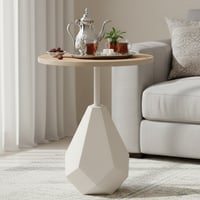 طاولة خدمة مودرن بيج وخشب