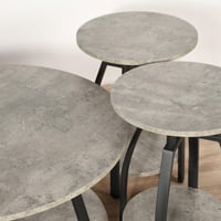 طقم طاولات خدمة 5 قطع من الخشب والمعدن