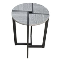 طقم طاولات خدمة مودرن 7 قطع خشبي رمادي