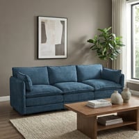 كنبة زاوية مودرن قماش عملية أزرق