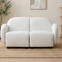 طقم كنب 2 مقعد فاخر مع كرسيين دوار وثابت أوف وايت