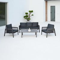 جلسة خارجية عصرية 5 مقاعد وطاولة رمادي غامق