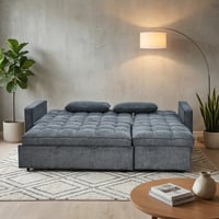 كنبة زاوية مودرن قماش قابلة للتحويل إلى سرير – رما...