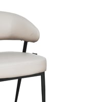 كرسي مفرد مودرن جلد بأرجل معدنية رمادي