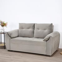 كنبة قابلة للتعديل إلى سرير - رمادي فضي