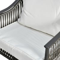 جلسة خارجية 2 مقعد دوار راتان وطاولة رمادي