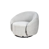 كرسي استرخاء دوار قماشي فاخر رمادي فاتح