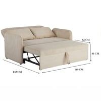 كنبة استرخاء مزدوجة قابلة للتحول إلى سرير – بيج