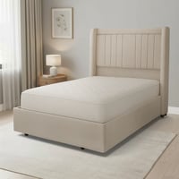 سرير خشبي بتنجيد مخملي عصري 120×200سم