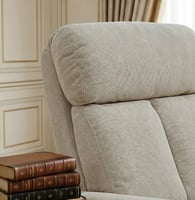 كرسي استرخاء هزاز فخم قماشي بيهكل معدني كافيه