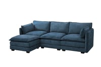 كنبة زاوية مودرن قماش عملية أزرق