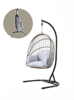 أرجوحة معلّقة مودرن بحامل معدني ووسائد مريحة