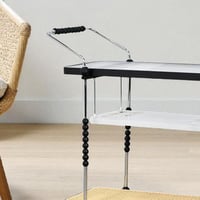 عربة تقديم 3 دور مودرن بسطح زجاجي