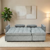 كنبة زاوية مودرن قماش قابلة للتحويل إلى سرير – رما...