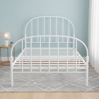 هيكل سرير معدني أبيض 180×200 سم