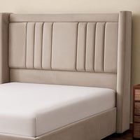 سرير خشبي بتنجيد مخملي 140×200 سم