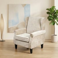 كرسي مفرد فخم قماش بهيكل خشبي مودرن كافيه