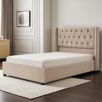 سرير خشبي بتنجيد مخملي 120×200 سم