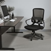 كرسي مكتب مودرن دوار قابل للتعديل أسود