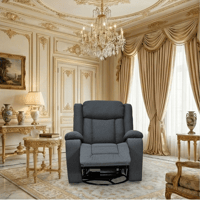 كرسي استرخاء هزاز دوار قماشي مودرن رمادي