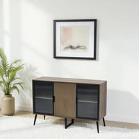 دولاب بوفيه خشب بأبواب أكريلك 120 سم