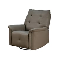 كرسي استرخاء فخم هزار دوار جلد بتصميم عصري بني