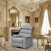 كرسي استرخاء فاخر هزار دوار بحامل جوال رمادي