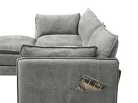 كنبة زاوية مودرن قماش عملية رمادي